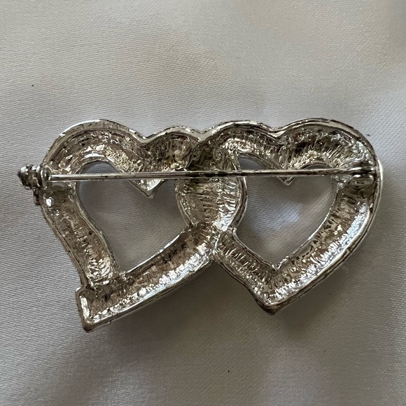 Double heart brooch - Picture 6 of 7